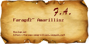 Faragó Amarillisz névjegykártya