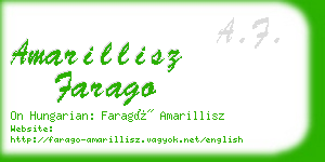 amarillisz farago business card